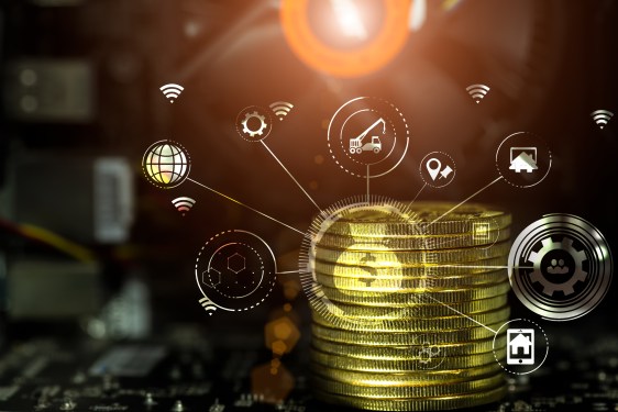 Digital concept illustration representing cryptocurrency exchanges