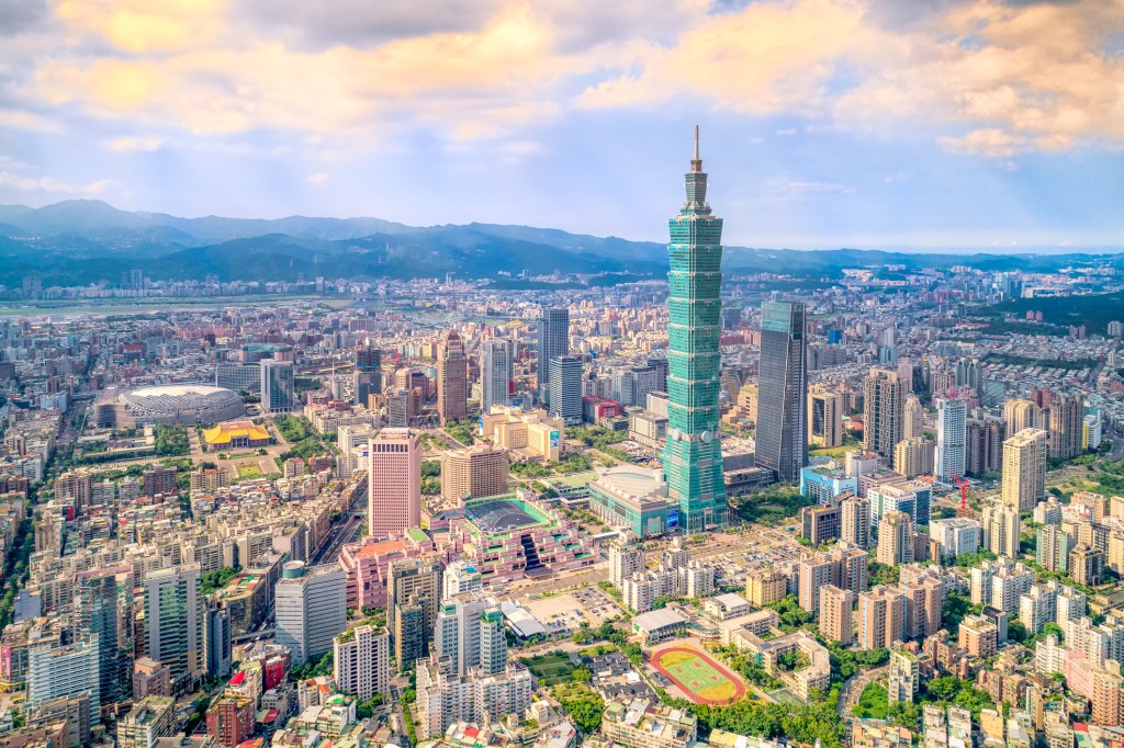 Aerial view of Taipei's cityscape
