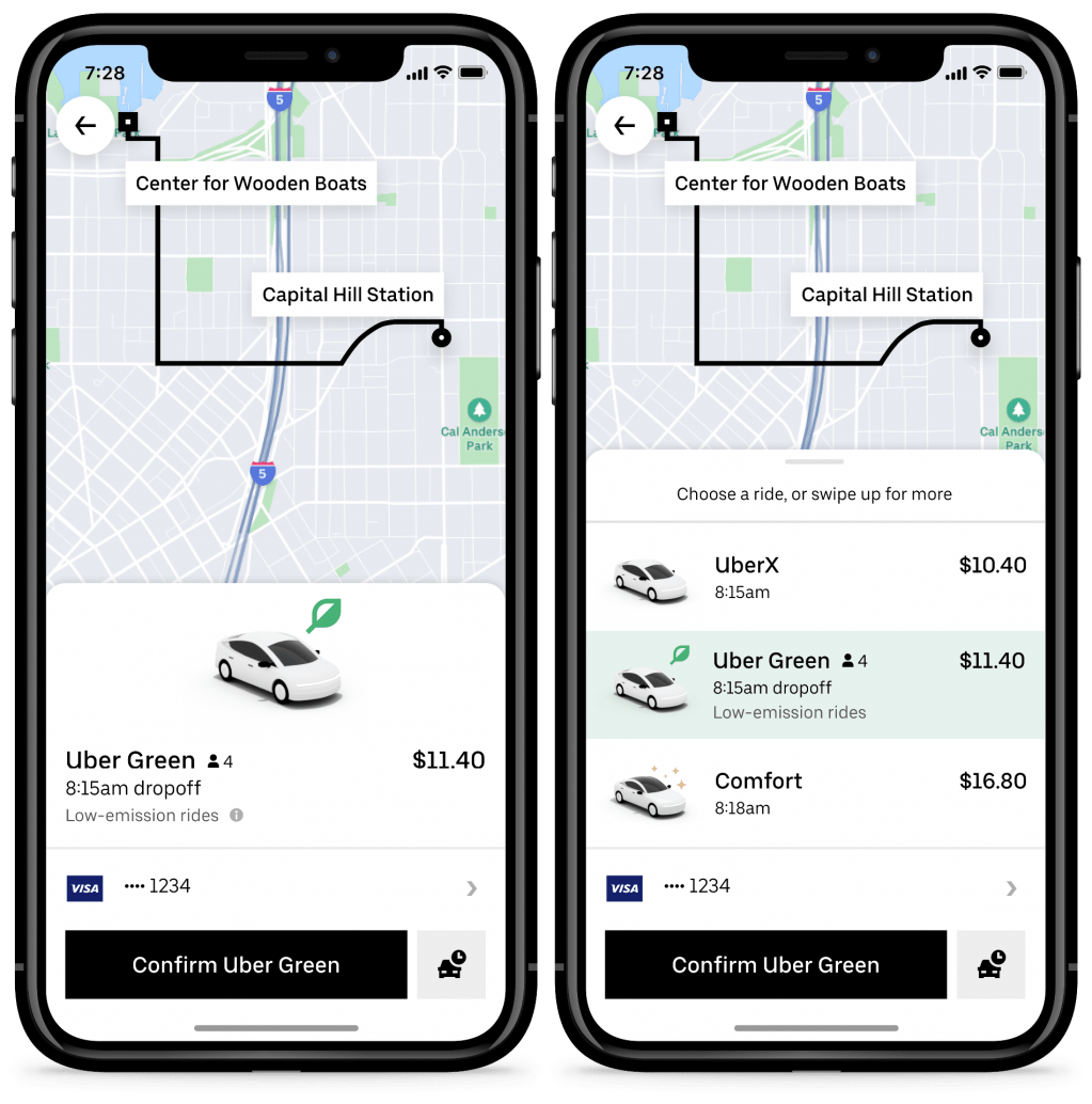 Uber green rides app