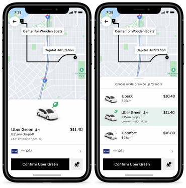 Uber green rides app