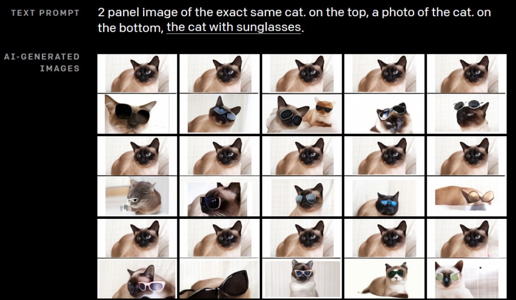 AI-generated images of cats with sunglasses