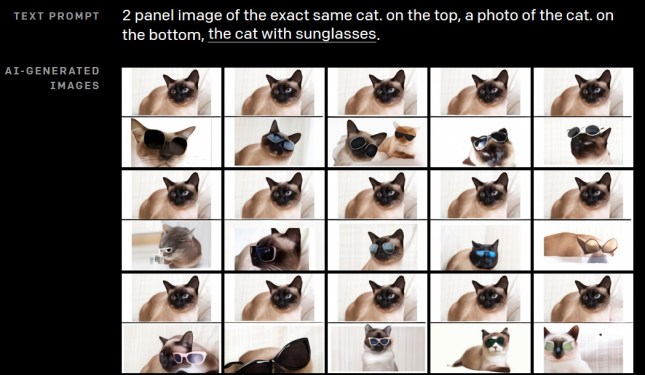 AI-generated images of cats with sunglasses