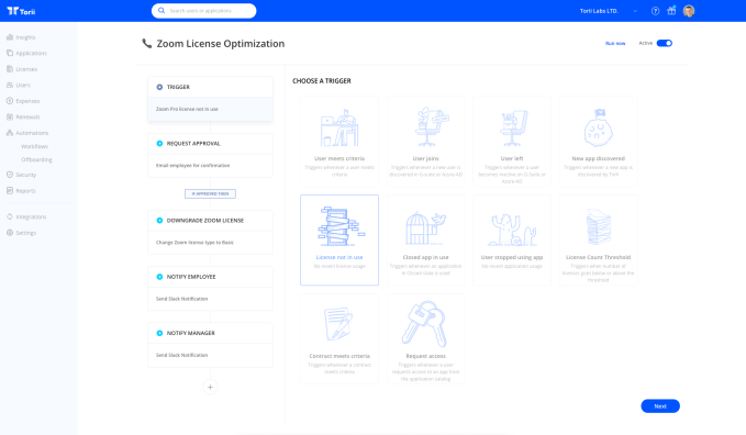 Torii no code workflow engine.