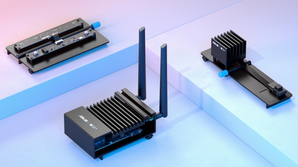 Image showing Azure Percept devices, including the Trust Platform Module, Azure Percept Vision and Azure Percept Audio
