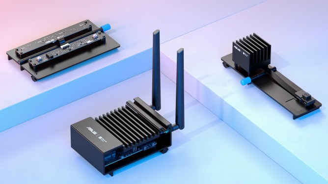 Image showing Azure Percept devices, including the Trust Platform Module, Azure Percept Vision and Azure Percept Audio