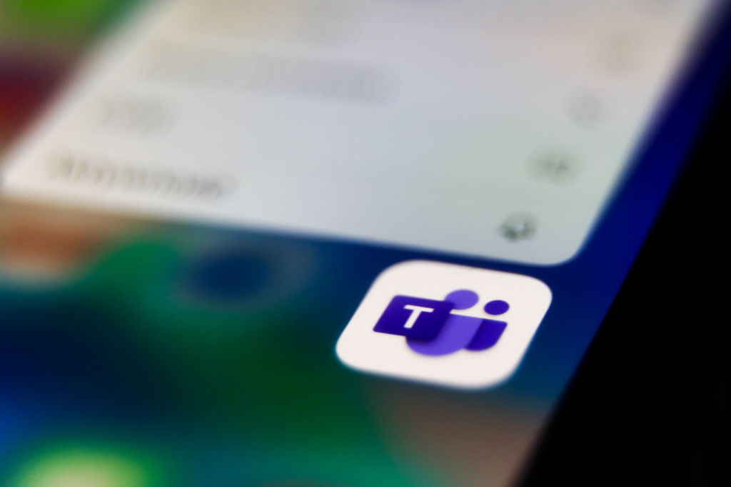 Microsoft Teams icon is seen displayed on phone screen in this illustration photo taken in Poland on July 26, 2020. Video meeting apps gained popularity during the coronavirus pandemic.
