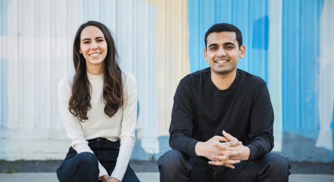 the two co-founders of Secureframe, sitting