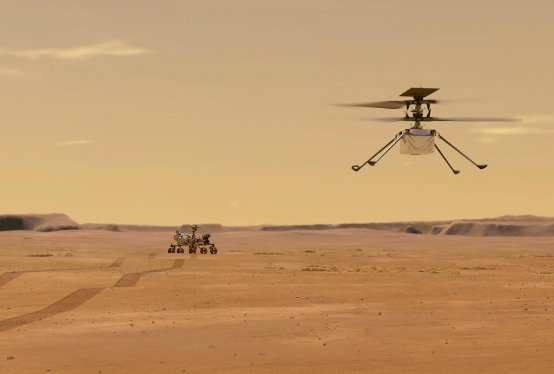 Mars Ingenuity helicopter flight concept render