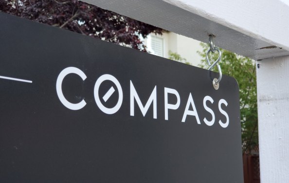 Home for sale with sign from technology driven realtor Compass Realty in San Ramon, California