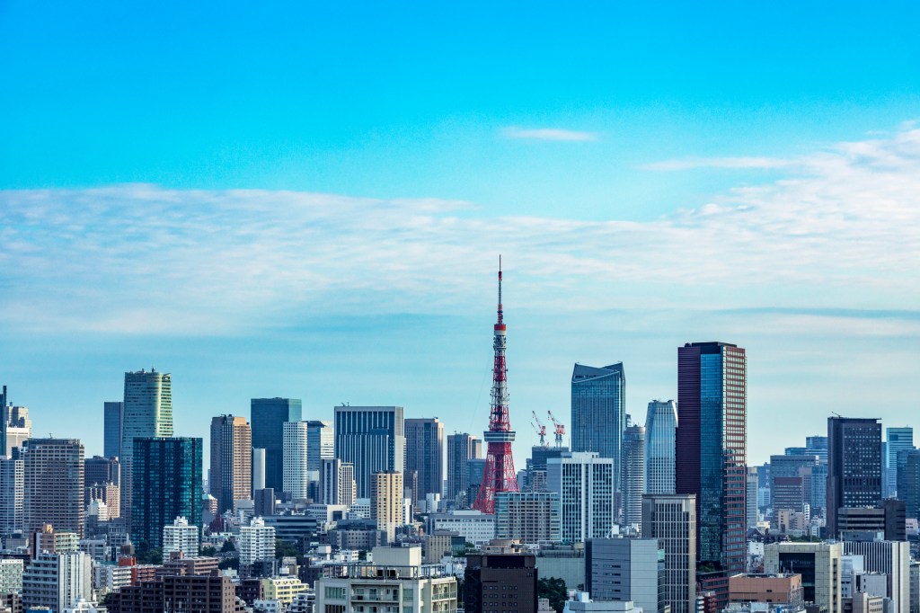 Aerial view of Tokyo skyline