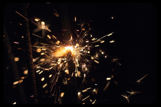 Close-Up Of Sparks At Night