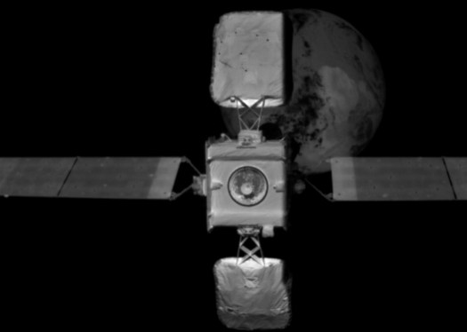 Image of Intelsat's satellite in orbit from the Northrop Grumman servicing craft.