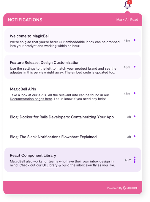 MagicBell's Notification inbox