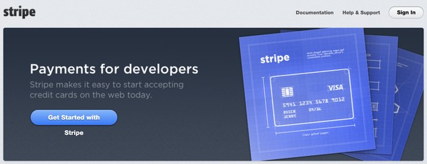 Screenshot of stripe website 2011