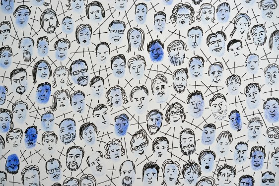 Image of connected fingerprint faces.