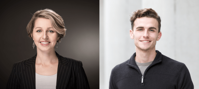 Founders of Evening Fund, a micro investing fund, Kat Orekhova and Rapha Danilo