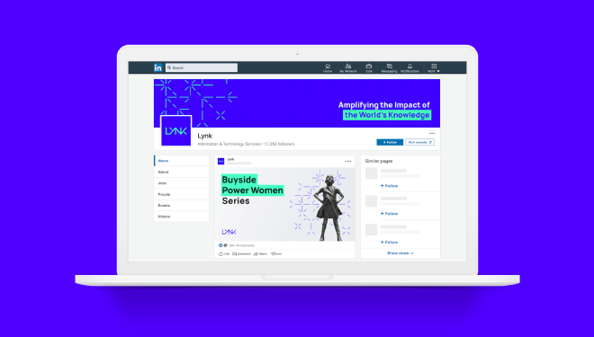 A digital image showing knowledge database startup Lynk's website