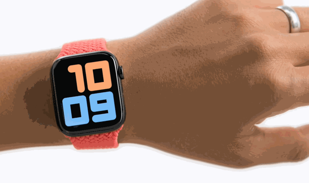Animated image of a cursor on the Apple Watch controlled by gestures.