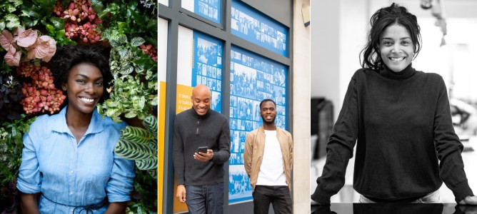 Deborah Choi (Bosque), Christian Facey, Wilfrid Obeng (AudioMob), Nancy de Fays (LINE) in photos.