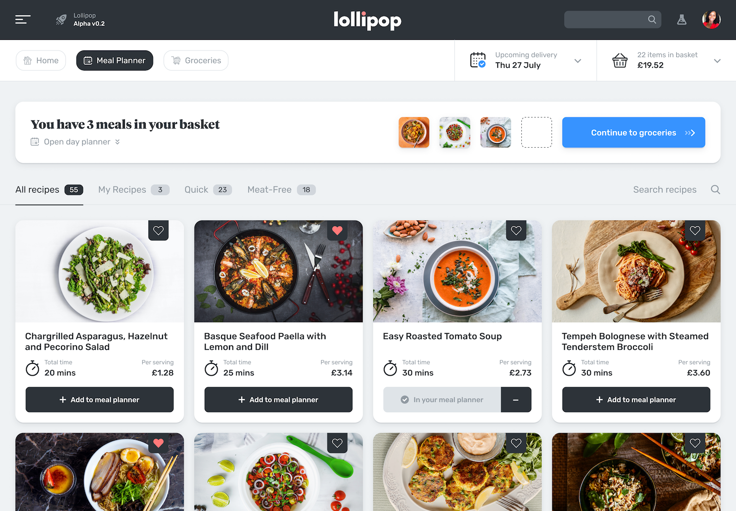 Lollipop MealPlanner