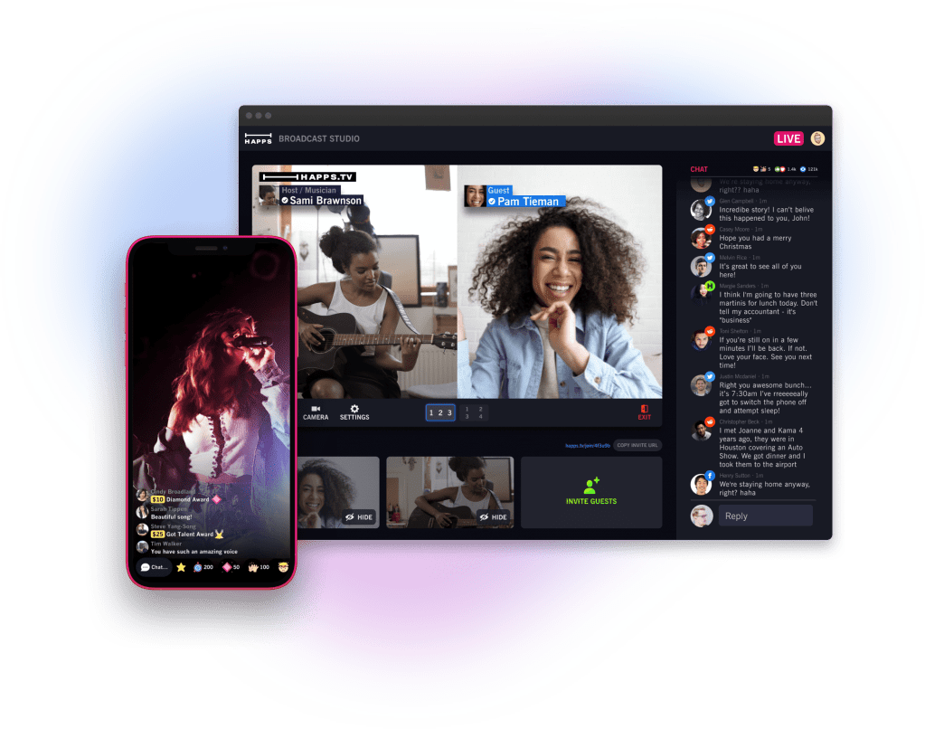 Happs app multistreaming