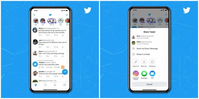 Twitter feature that lets you share tweets to Instagram