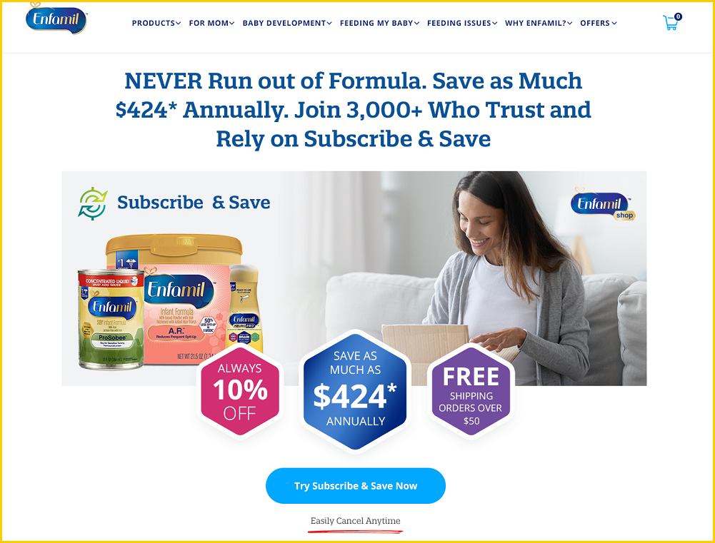 Screenshot from the winning, optimized treatment (above the fold, desktop)