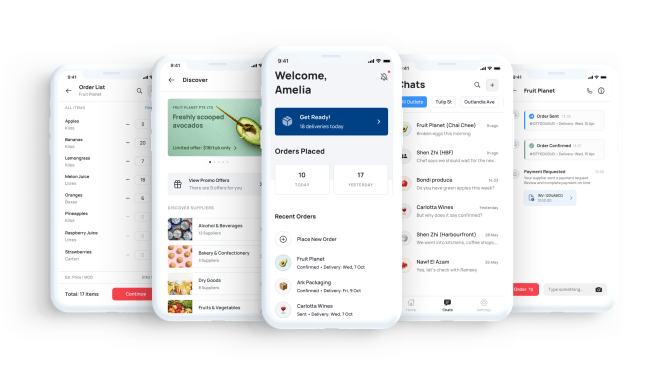 A picture of smartphones with Tinvio's app open on them