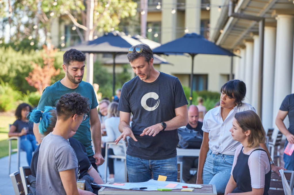 A group photo of Culture Amp founder and CEO Didier Elzinga at the company's Culture Camp event
