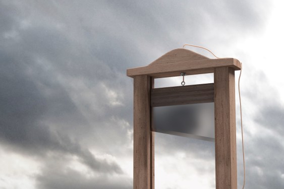 3d rendering of a guillotine, a dead instrument