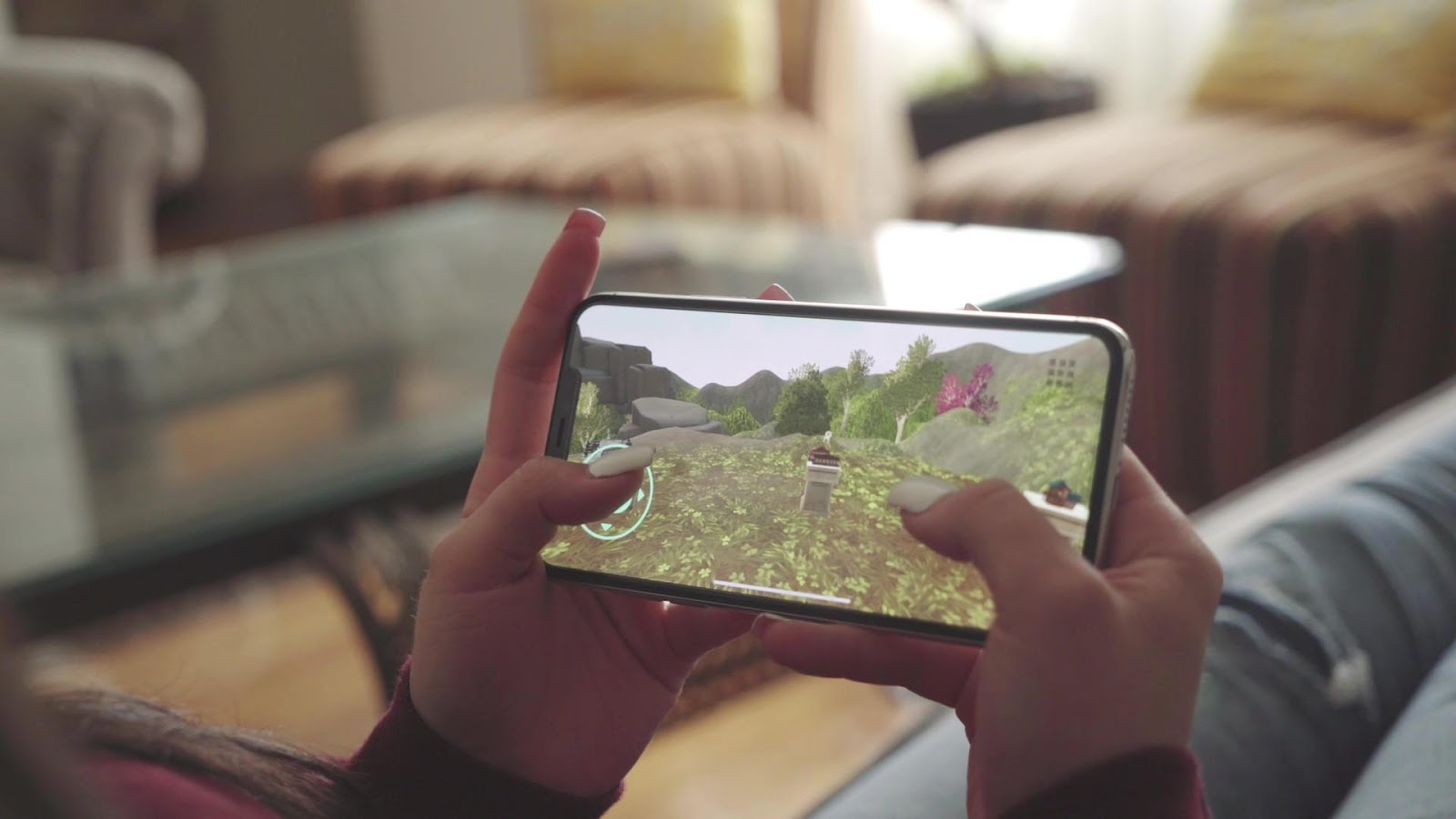a user holding a mobile device while using the memoryOS app