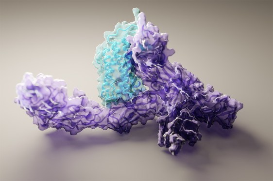 3D rendering of a protein as predicted by RoseTTAFold