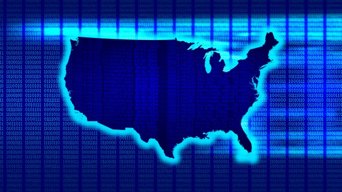 Federal IT open source software adoption, map of USA