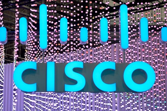The Cisco Systems logo is displayed at the Mobile World Congress (MWC) in Barcelona on February 25, 2019. - Phone makers will focus on foldable screens and the introduction of blazing fast 5G wireless networks at the world's biggest mobile fair starting February 25 in Spain as they try to reverse a decline in sales of smartphones. (Photo by Josep LAGO / AFP) (Photo credit should read JOSEP LAGO/AFP via Getty Images)