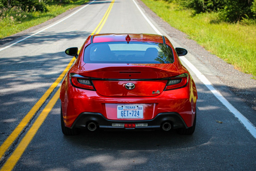 rear of red car