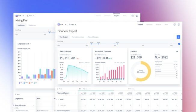 Pry Financials' dashboards
