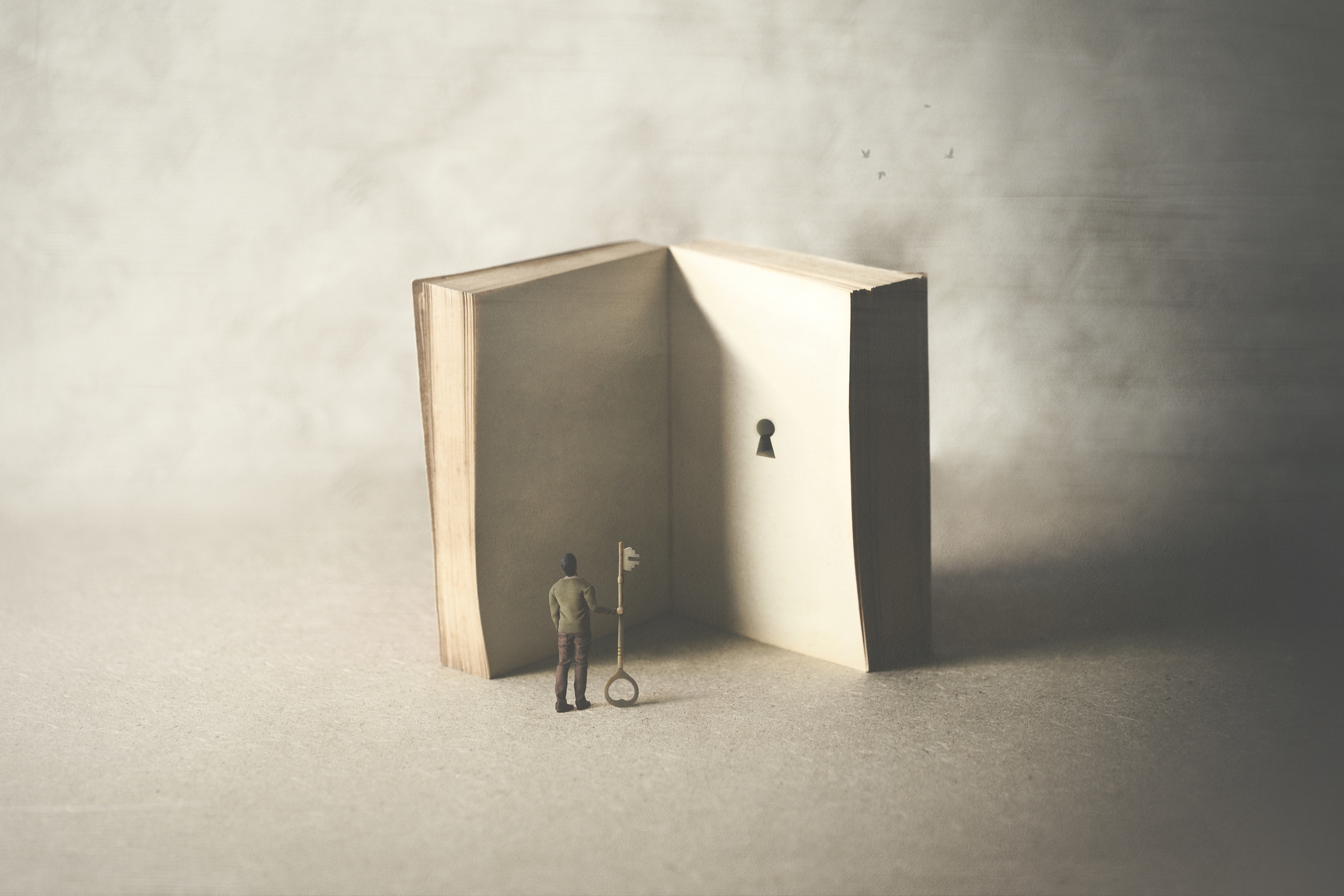 key in a book