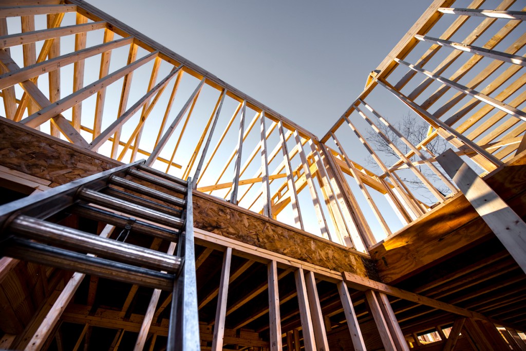 Modern building under construction - Woodframe