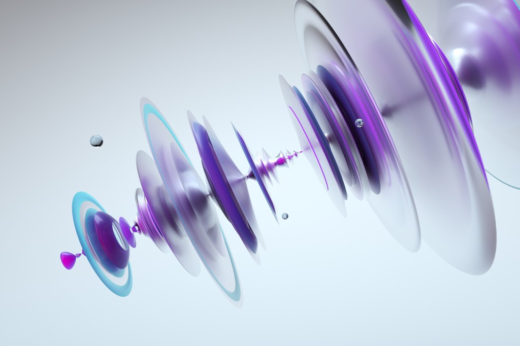 Image of a 3D waveform on a gray background.