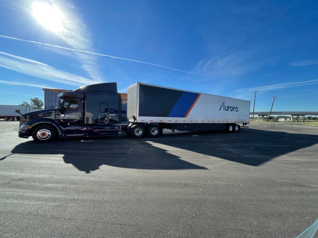Aurora truck at Texas terminal