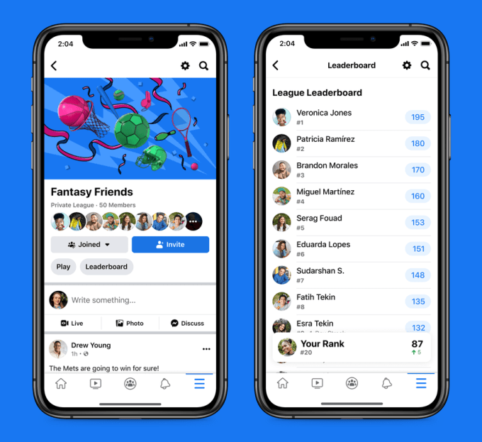 Facebook gaming and fantasy