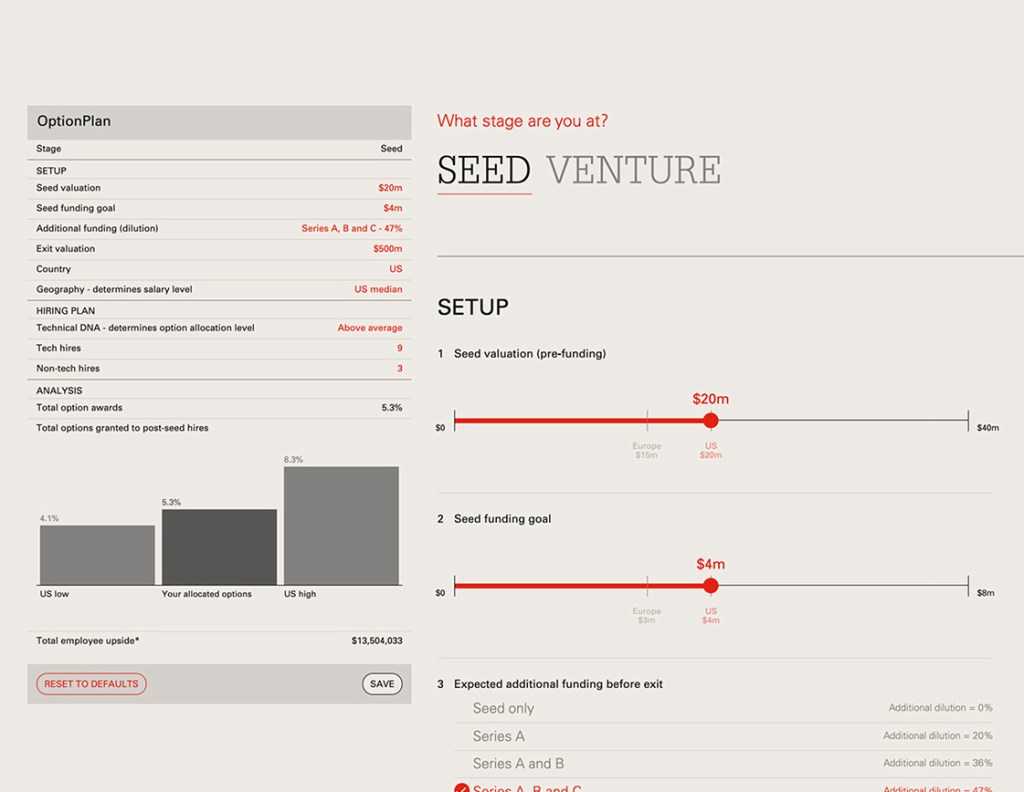 OptionPlan web app