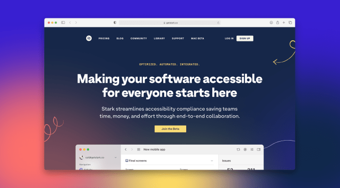 A screenshot of Stark's Mac website