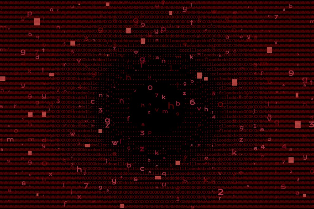 Binary Code on Red Background