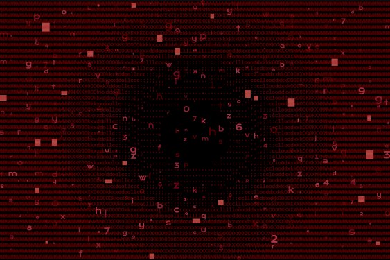 Binary Code on Red Background