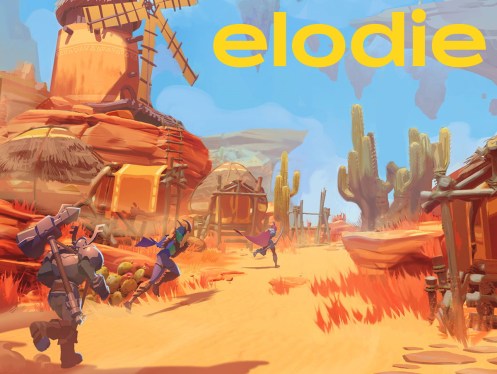 Characters in a game run across a landscape like the old west.