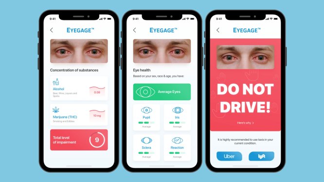 Three EyeGage screens
