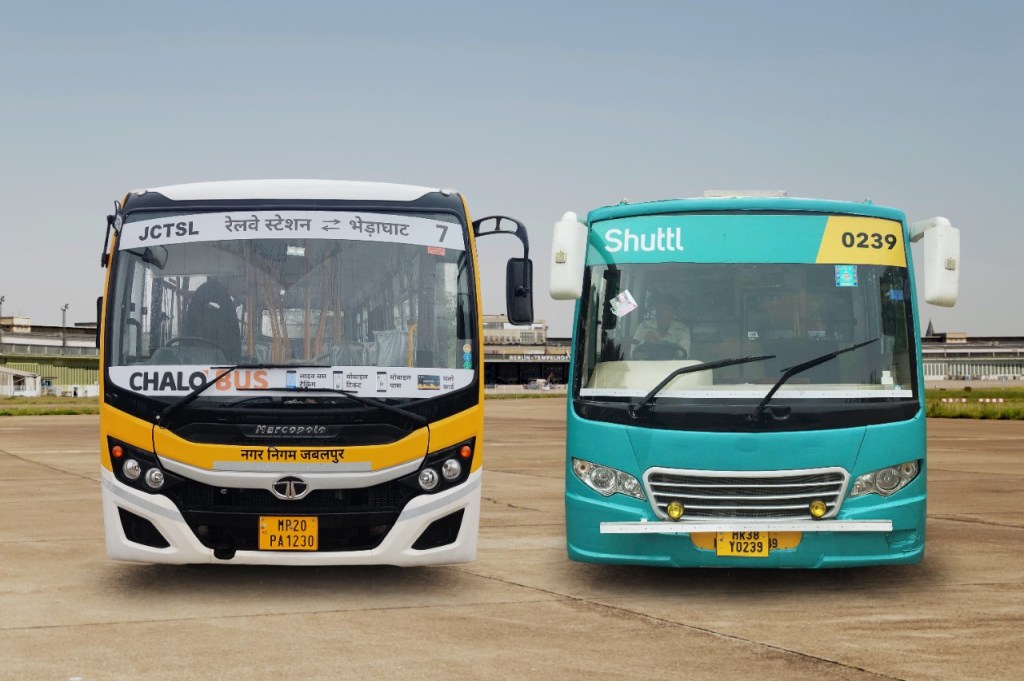 fronts of 2 Chalo shuttles