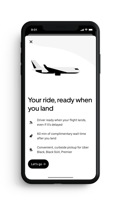 Uber Reserve at Airports feature