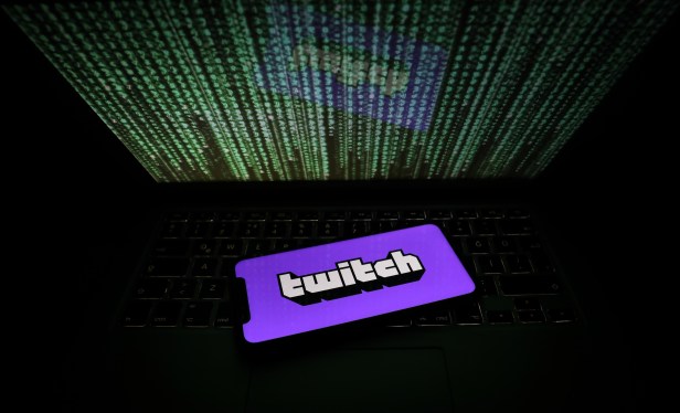 Image of the Twitch logo displayed on a phone screen.